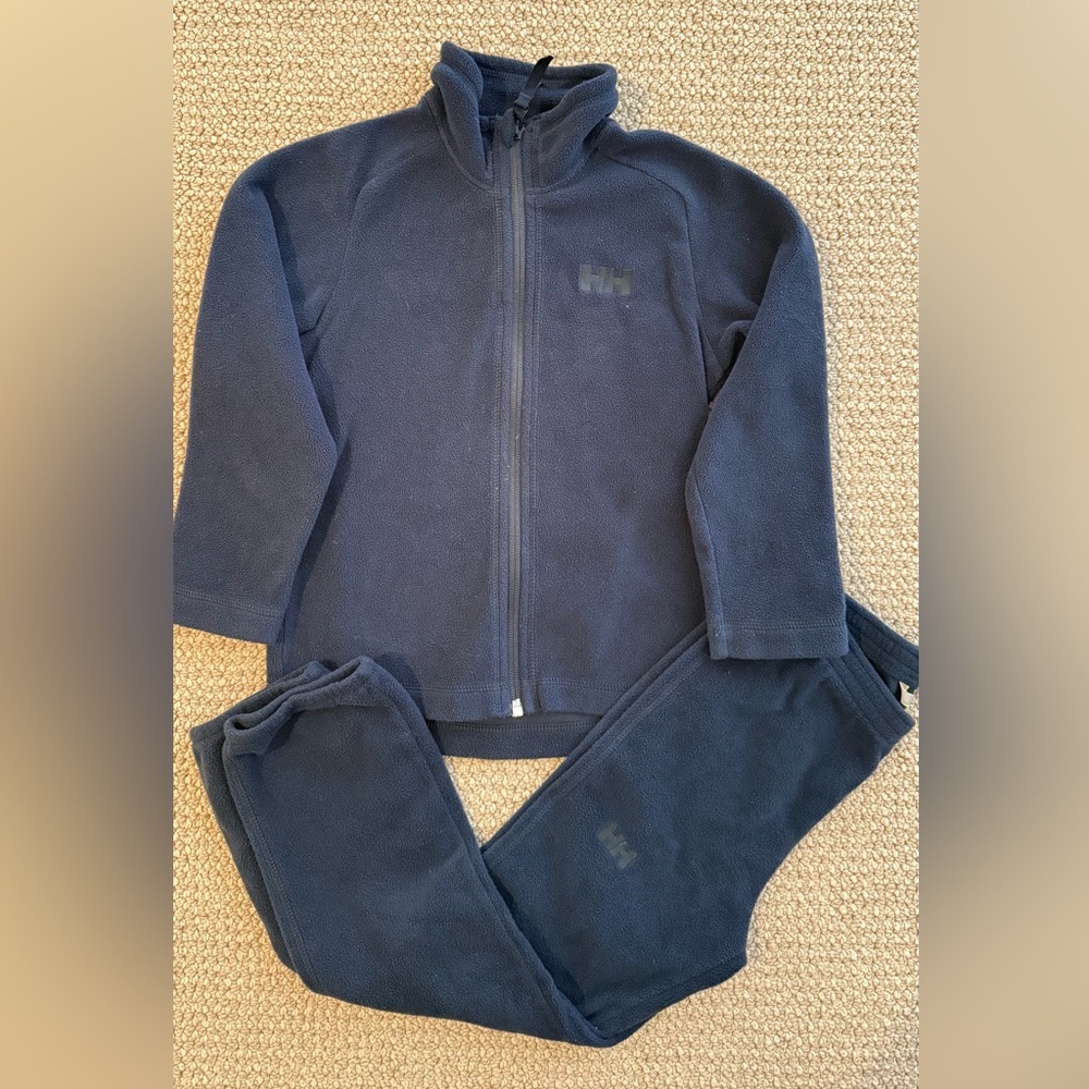 Helly Hansen Kids Size 6 Navy Blue Fleece Jacket & Pants Set